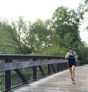 Running one of the bridges on the Neuse River Greenway in Raleigh