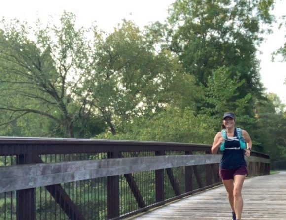 Running one of the bridges on the Neuse River Greenway in Raleigh