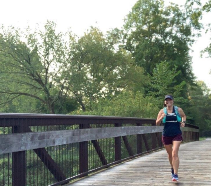 Running one of the bridges on the Neuse River Greenway in Raleigh